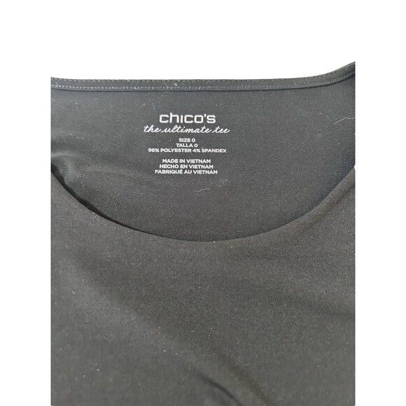 Chicos Elegant Black “Ultimate Tee” - Asymmetrical Hem Tunic Size 0 - Picture 3 of 8